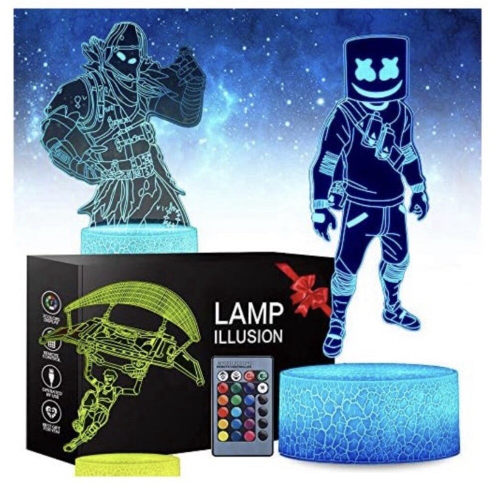 SJIAHEE 3D Battle Royale Night Light 3 Pattern 16 Color Change Lamp Remote NIB